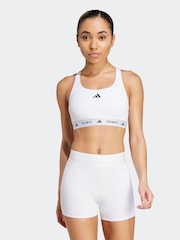adidas White Medium Support Techfit Powerreact Bra - Image 1 of 10