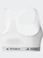 adidas White Medium Support Techfit Powerreact Bra - Image 10 of 10