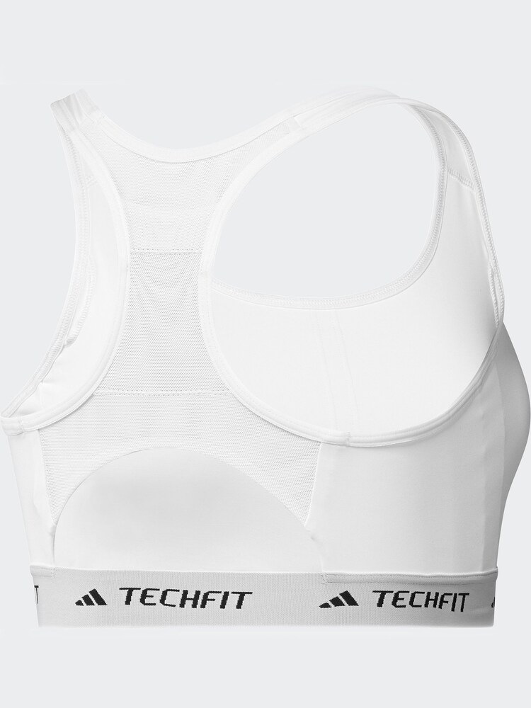 adidas White Medium Support Techfit Powerreact Bra - Image 10 of 10