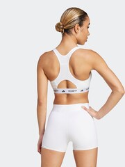 adidas White Medium Support Techfit Powerreact Bra - Image 2 of 10