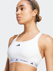 adidas White Medium Support Techfit Powerreact Bra - Image 7 of 10