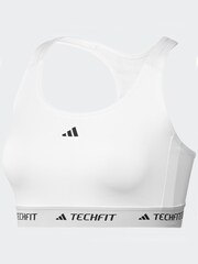 adidas White Medium Support Techfit Powerreact Bra - Image 9 of 10