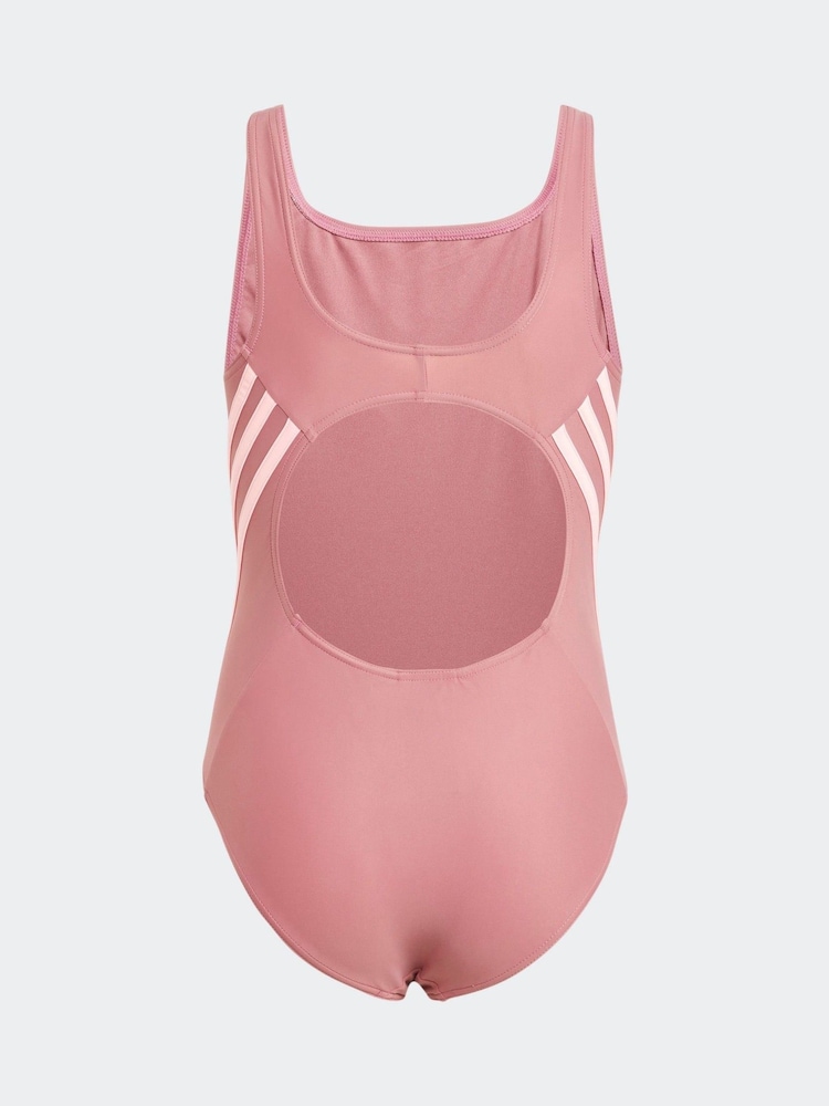 Rot - adidas Badeanzug mit 3-Streifen-Design - Bild 2 von 5
