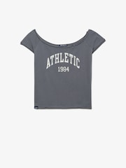 Blau - Superdry Graphic Bardot Short Sleeve T-Shirt - Bild 1 von 2
