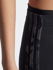 adidas Dark Black Camo 3 Stripe Leggings - Image 3 of 7