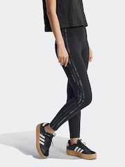 adidas Dark Black Camo 3 Stripe Leggings - Image 4 of 7