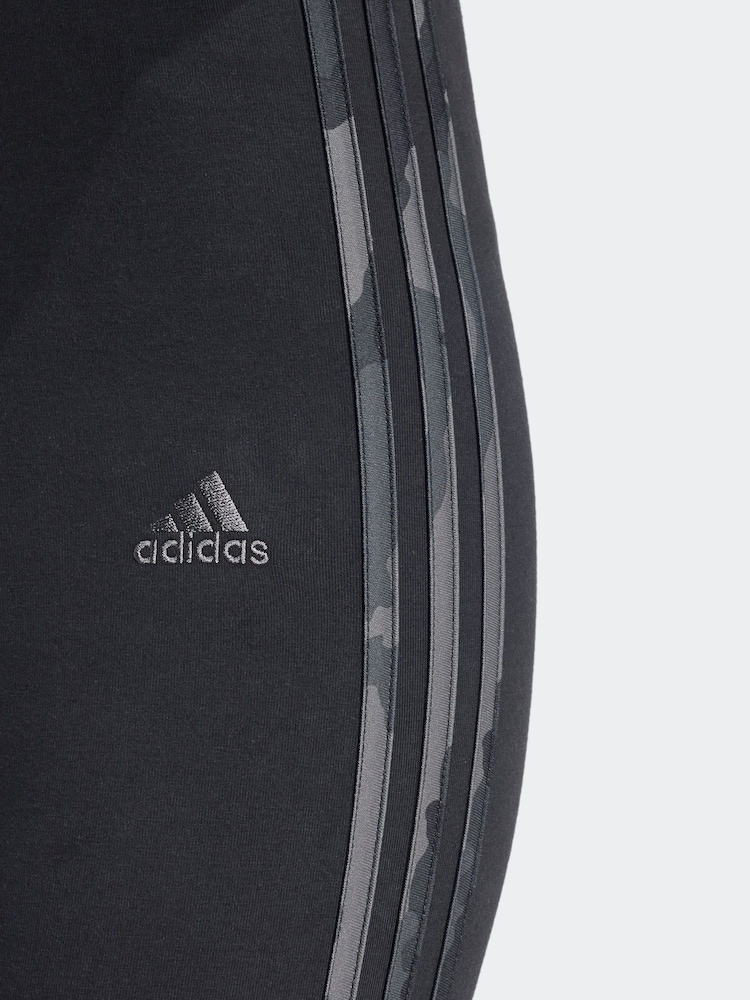adidas Dark Black Camo 3 Stripe Leggings - Image 7 of 7