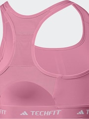 adidas Pink Medium Support Techfit Powerreact Bra - Image 10 of 10