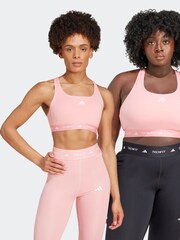 adidas Pink Medium Support Techfit Powerreact Bra - Image 4 of 10