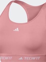 adidas Pink Medium Support Techfit Powerreact Bra - Image 9 of 10