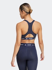 adidas Blue Medium Support Techfit Powerreact Bra - Image 2 of 10