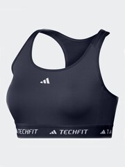 adidas Blue Medium Support Techfit Powerreact Bra - Image 9 of 10