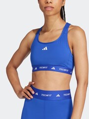 adidas Dark Blue Medium Support Techfit Powerreact Bra - Image 3 of 9