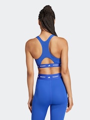 adidas Dark Blue Medium Support Techfit Powerreact Bra - Image 5 of 9