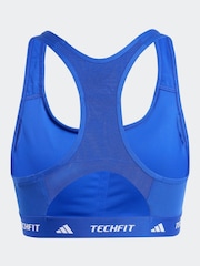 adidas Dark Blue Medium Support Techfit Powerreact Bra - Image 9 of 9