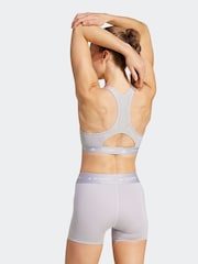adidas Grey Medium Support Techfit Powerreact Bra - Image 2 of 10