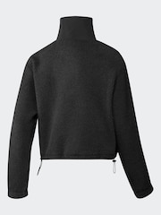 adidas Originals Black 3-Stripes Teddy 1/2 Zip Sweatshirt - Image 8 of 8