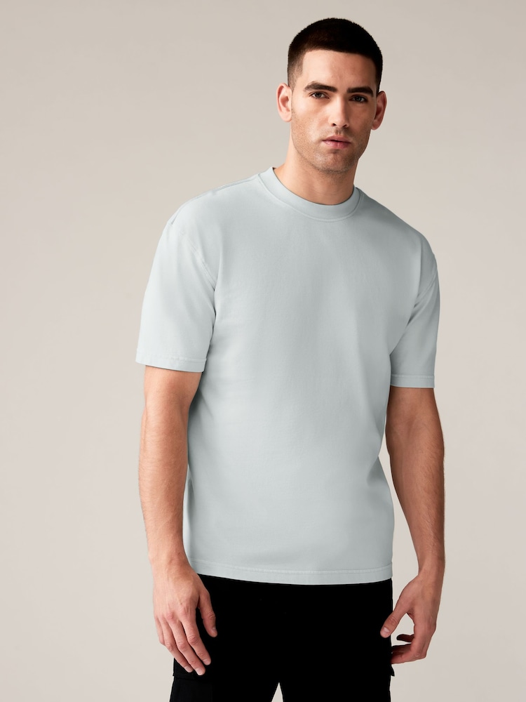 Ice Grey Garment Dye Heavyweight Relaxed Cotton T-Shirt - Image 1 of 8