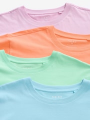 Blue/Coral/Mint Green/Pink Pastel Regular Fit 100% Cotton T-Shirts 4 Pack - Image 13 of 13