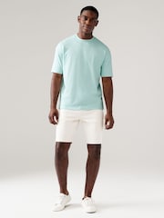 Aqua Blue Garment Dye Heavyweight 100% Cotton T-Shirt - Image 2 of 7