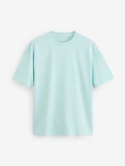 Aqua Blue Garment Dye Heavyweight 100% Cotton T-Shirt - Image 5 of 7