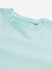 Aqua Blue Garment Dye Heavyweight 100% Cotton T-Shirt - Image 6 of 7