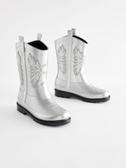 Silver Metallic Western Wellies - Image 1 of 5