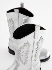 Silver Metallic Western Wellies - Image 3 of 5