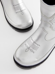 Silver Metallic Western Wellies - Image 4 of 5