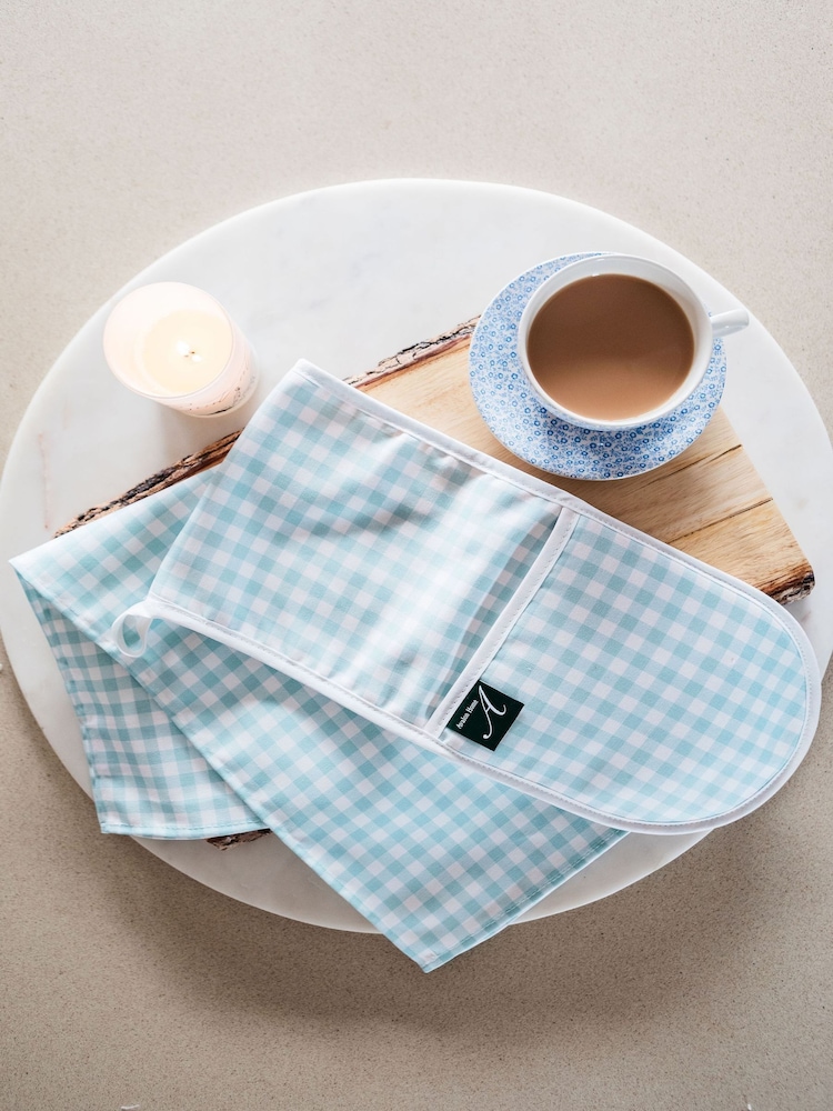 Avalon Home Blue Gingham Oven Glove - Image 1 of 5