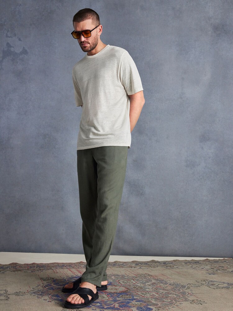 Neutral Signature 100% Linen T-Shirt - Image 2 of 4 Neutral Signature 100% Linen T-Shirt - Image 2 of 4