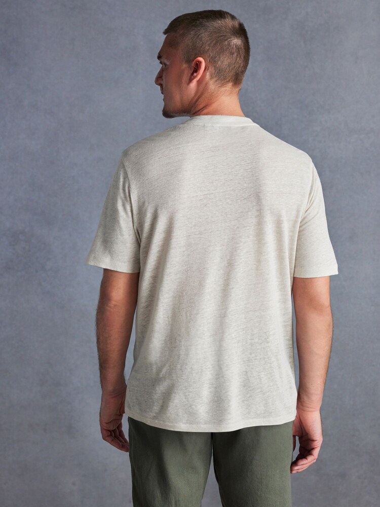 Neutral Signature 100% Linen T-Shirt - Image 4 of 4 Neutral Signature 100% Linen T-Shirt - Image 4 of 4