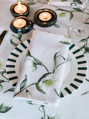 Avalon Home Set of 2 Natural Snowdrop and Hellebore Napkins - Image 2 of 6