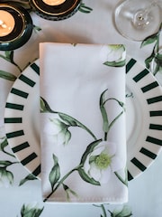 Avalon Home Set of 2 Natural Snowdrop and Hellebore Napkins - Image 3 of 6