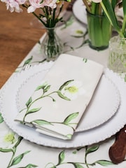 Avalon Home Set of 2 Natural Snowdrop and Hellebore Napkins - Image 4 of 6