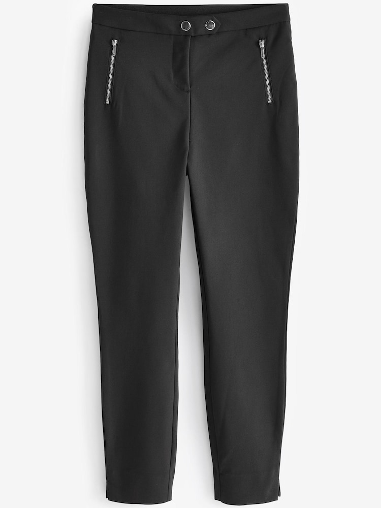 Black Zip Detail Skinny Trousers - Image 6 of 7