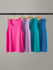 Bright Mix 100% Cotton Vests 4 Pack - Image 1 of 1