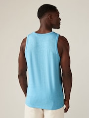 Blue White Mint Marl 3 Pack Summer Front Print Graphic Vests - Image 6 of 12