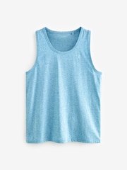 Blue White Mint Marl 3 Pack Summer Front Print Graphic Vests - Image 9 of 12