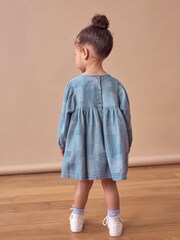 Blue 100% Cotton Denim Daisy Dress (3mths-8yrs) - Image 3 of 7