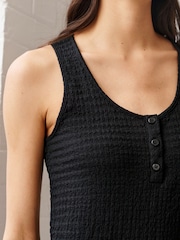 Black Textured Scoop Neck Tank Top - Image 4 of 6