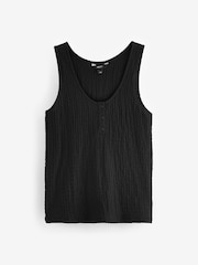 Black Textured Scoop Neck Tank Top - Image 5 of 6