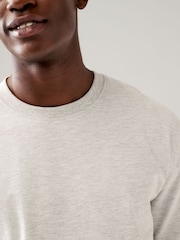 Grey Marl Relaxed Fit 100% Cotton Heavyweight T-Shirt - Image 4 of 7