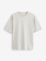 Grey Marl Relaxed Fit 100% Cotton Heavyweight T-Shirt - Image 5 of 7