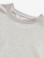 Grey Marl Relaxed Fit 100% Cotton Heavyweight T-Shirt - Image 7 of 7