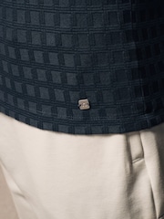 Charcoal Grey Regular Fit Textured 100% Cotton T-Shirt - Image 5 of 8