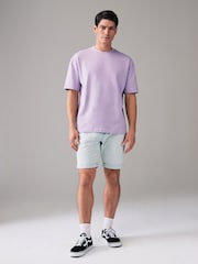 Lilac Purple Relaxed Fit Heavyweight 100% Cotton T-Shirt - Image 2 of 8