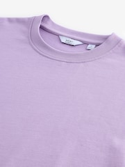 Lilac Purple Relaxed Fit Heavyweight 100% Cotton T-Shirt - Image 7 of 8