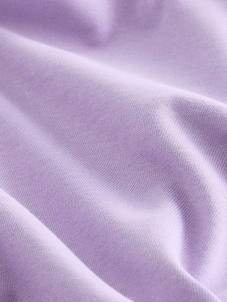 Lilac Purple Relaxed Fit Heavyweight 100% Cotton T-Shirt - Image 8 of 8