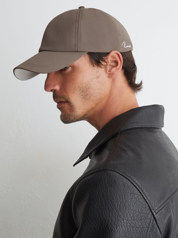 Reiss Mushroom Brown Caleb Technical Logo-Embroidered Baseball Cap - Image 2 of 5 Reiss Mushroom Brown Caleb Technical Logo-Embroidered Baseball Cap - Image 2 of 5